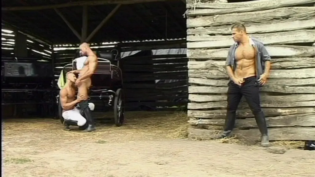 Two Young Muscle Studs Drill a Hung Jock Anal in a Steamy Threesome and Blast Thick Cumshots