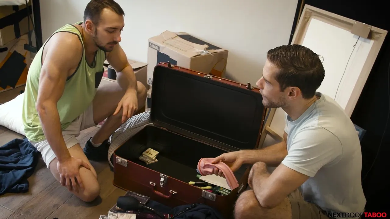 Stepbrothers get horny when finding stepdad's gay porn - NextDoorTaboo