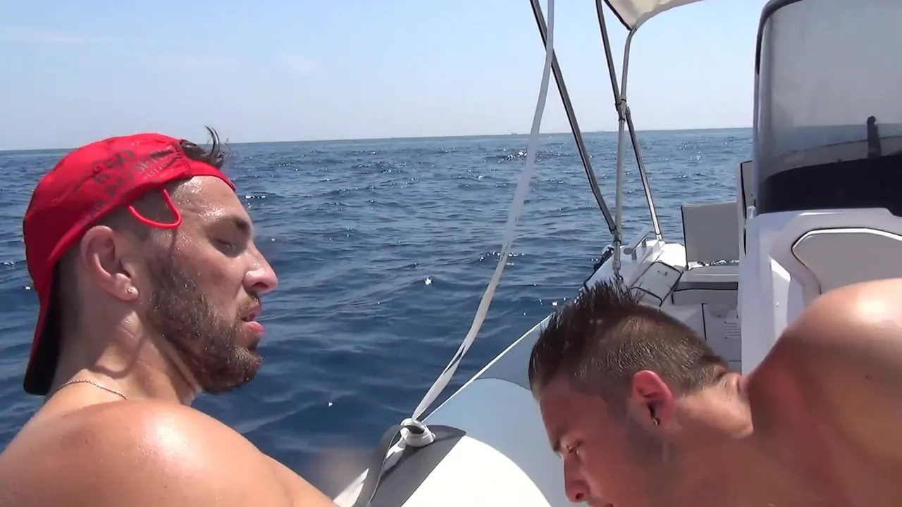 Intensive pounding of a small tight ass and beardless by the cock of a rough sailor