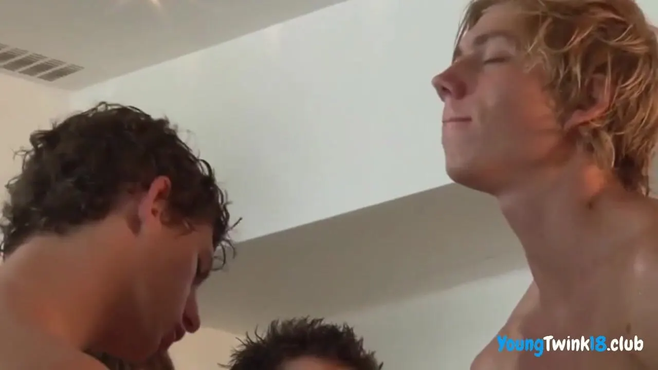 Hot orgy gay twink and hard fuck bareback