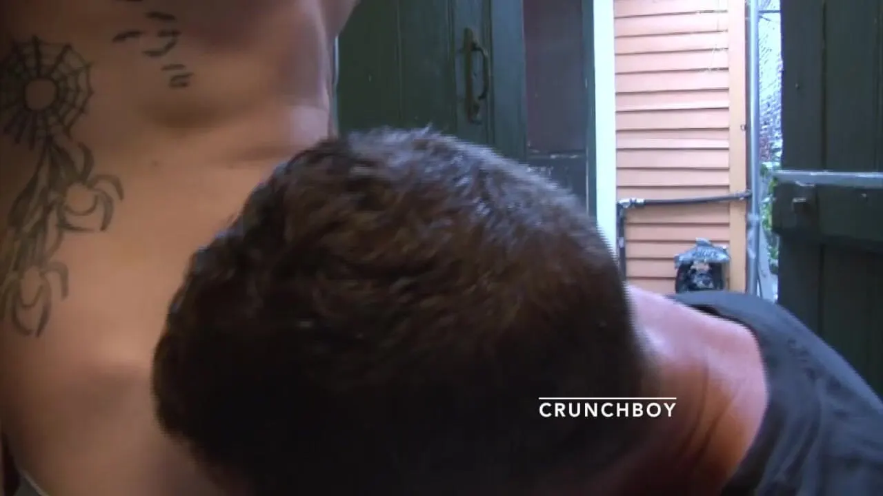 Gay suck his best friend in the garden